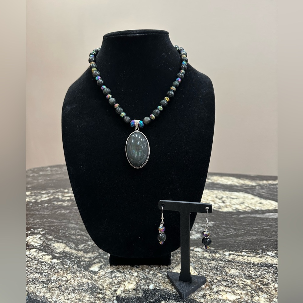 Multicolor Beaded Necklace and Earring Set
